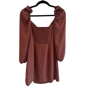 Wilfred Mauve Puff Sleeve Mini Dress Size 6